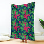 Green Walking Zombie Print Blanket