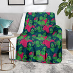 Green Walking Zombie Print Blanket