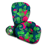Green Walking Zombie Print Boxing Gloves
