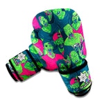 Green Walking Zombie Print Boxing Gloves