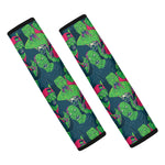 Green Walking Zombie Print Car Seat Belt Covers