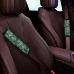 Green Walking Zombie Print Car Seat Belt Covers