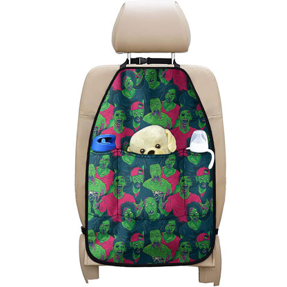 Green Walking Zombie Print Car Seat Organizers