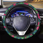 Green Walking Zombie Print Car Steering Wheel Cover