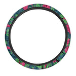 Green Walking Zombie Print Car Steering Wheel Cover