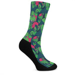 Green Walking Zombie Print Crew Socks