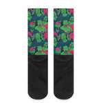 Green Walking Zombie Print Crew Socks
