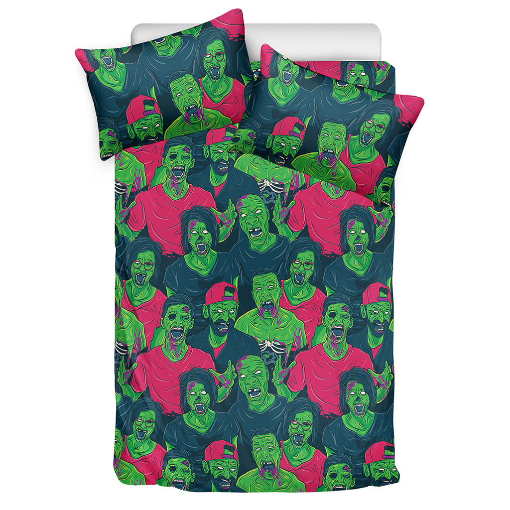 Green Walking Zombie Print Duvet Cover Bedding Set