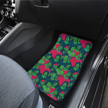 Green Walking Zombie Print Front Car Floor Mats
