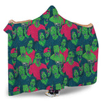 Green Walking Zombie Print Hooded Blanket
