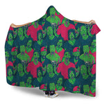 Green Walking Zombie Print Hooded Blanket