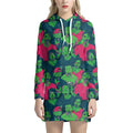Green Walking Zombie Print Pullover Hoodie Dress