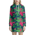 Green Walking Zombie Print Hoodie Dress