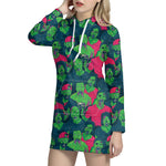 Green Walking Zombie Print Hoodie Dress