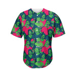 Green Walking Zombie Print Men's Baseball Jersey