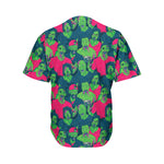 Green Walking Zombie Print Men's Baseball Jersey