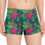 Green Walking Zombie Print Men's Boxer Briefs