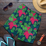 Green Walking Zombie Print Men's Shorts