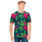 Green Walking Zombie Print Men's T-Shirt