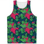 Green Walking Zombie Print Men's Tank Top