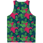 Green Walking Zombie Print Men's Tank Top