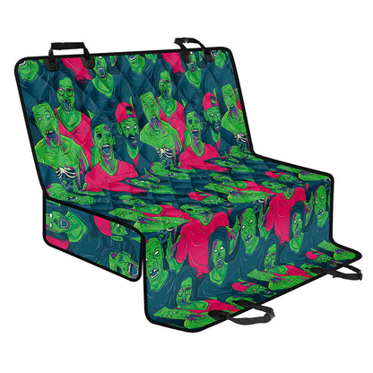 Green Walking Zombie Print Pet Car Back Seat Cover