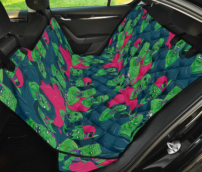 Green Walking Zombie Print Pet Car Back Seat Cover