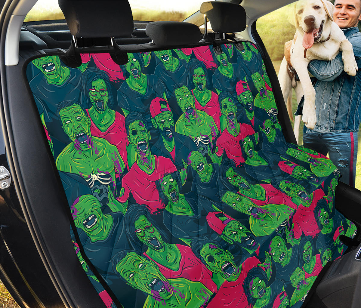 Green Walking Zombie Print Pet Car Back Seat Cover