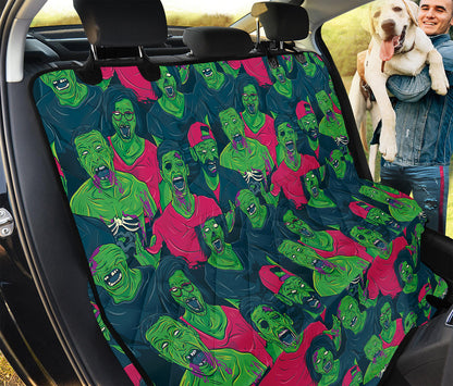 Green Walking Zombie Print Pet Car Back Seat Cover
