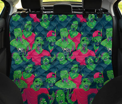 Green Walking Zombie Print Pet Car Back Seat Cover