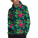 Green Walking Zombie Print Pullover Hoodie