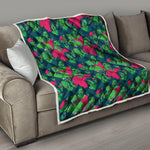 Green Walking Zombie Print Quilt