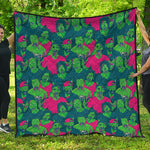 Green Walking Zombie Print Quilt