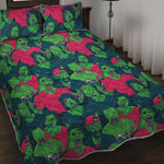Green Walking Zombie Print Quilt Bed Set