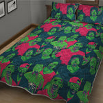 Green Walking Zombie Print Quilt Bed Set