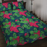 Green Walking Zombie Print Quilt Bed Set
