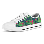 Green Walking Zombie Print White Low Top Shoes
