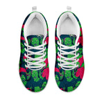 Green Walking Zombie Print White Sneakers