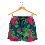 Green Walking Zombie Print Women's Shorts