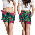 Green Walking Zombie Print Women's Shorts