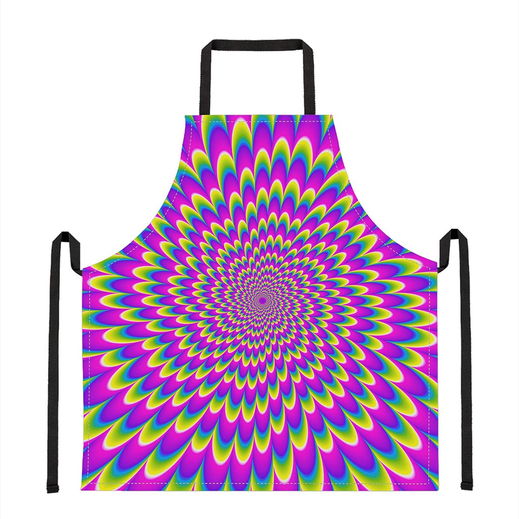 Green Wave Moving Optical Illusion Apron