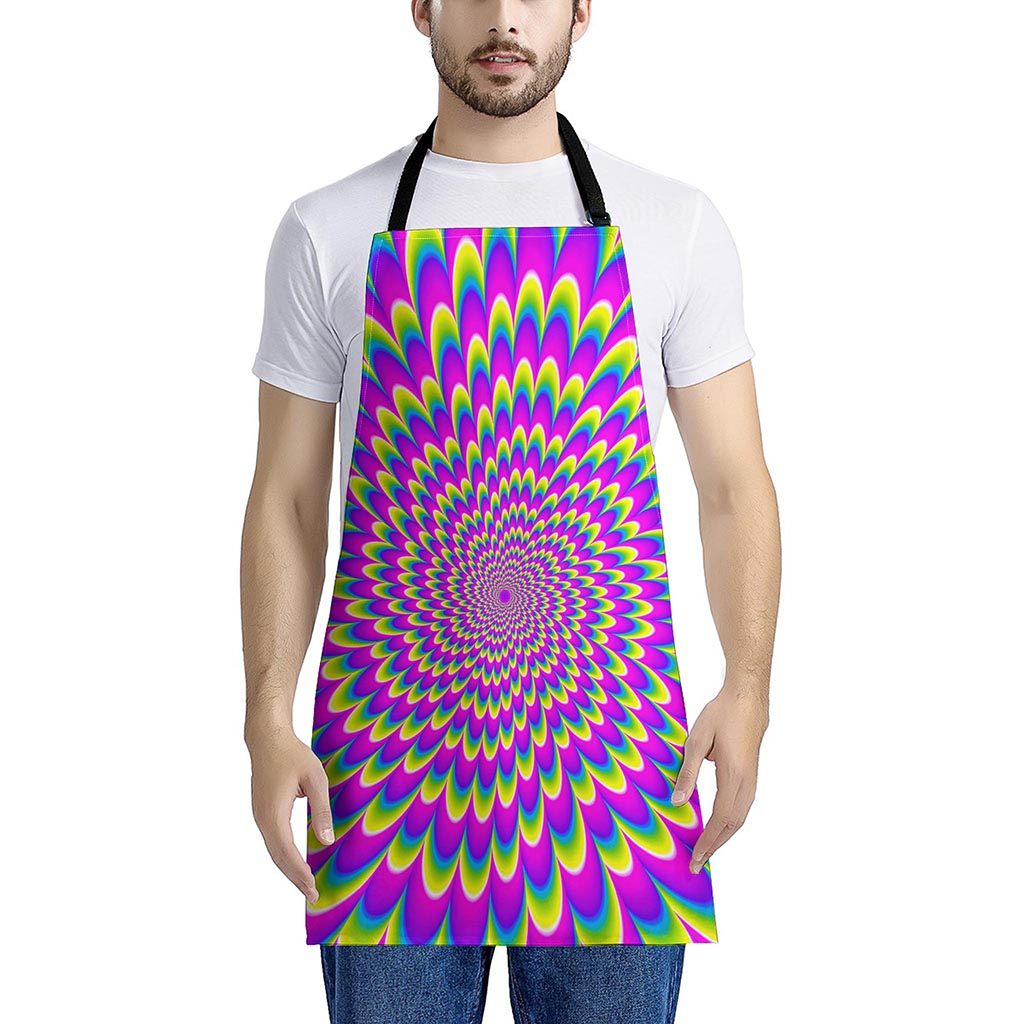 Green Wave Moving Optical Illusion Apron