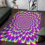 Green Wave Moving Optical Illusion Area Rug GearFrost