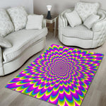 Green Wave Moving Optical Illusion Area Rug GearFrost