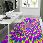 Green Wave Moving Optical Illusion Area Rug GearFrost