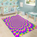 Green Wave Moving Optical Illusion Area Rug GearFrost