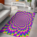 Green Wave Moving Optical Illusion Area Rug GearFrost