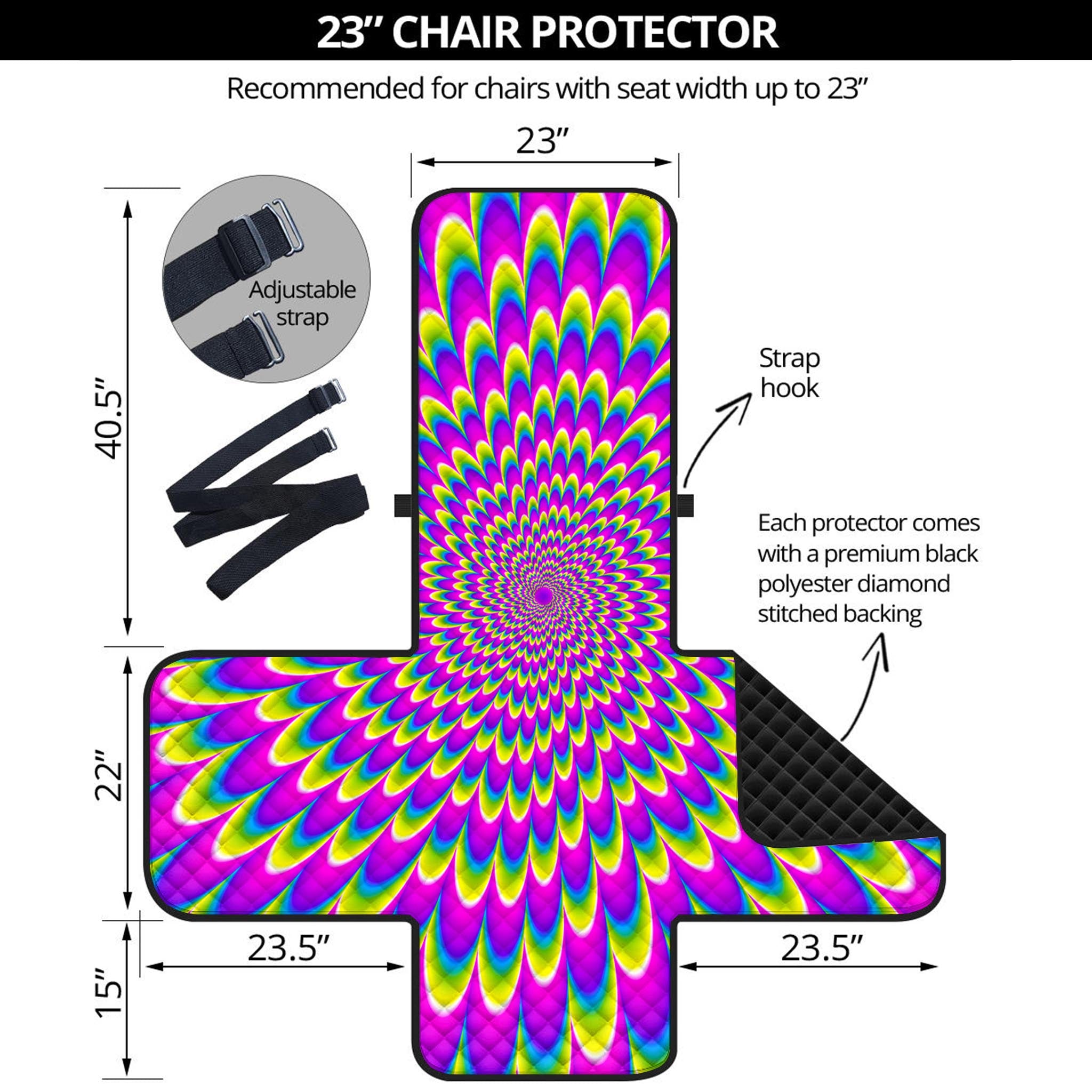 Green Wave Moving Optical Illusion Armchair Protector