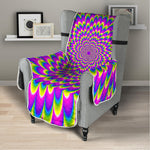 Green Wave Moving Optical Illusion Armchair Protector