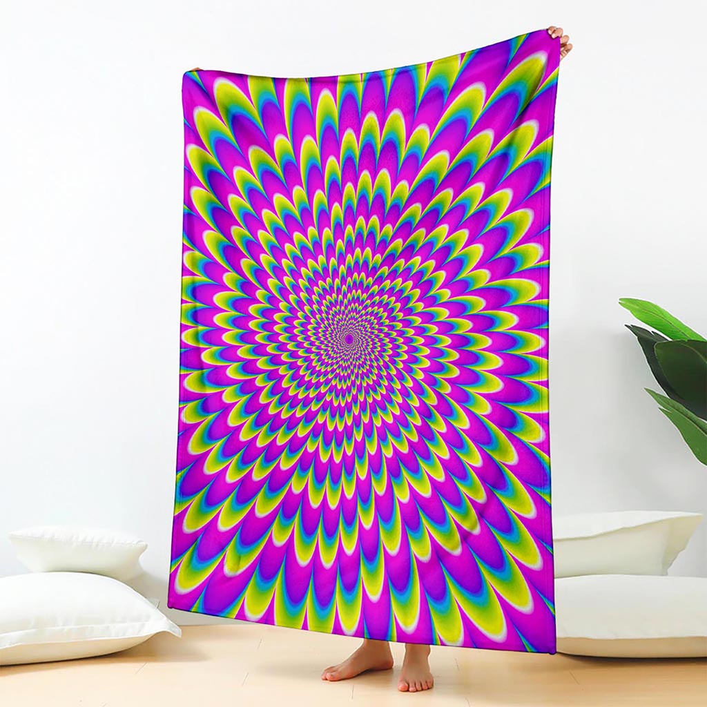 Green Wave Moving Optical Illusion Blanket